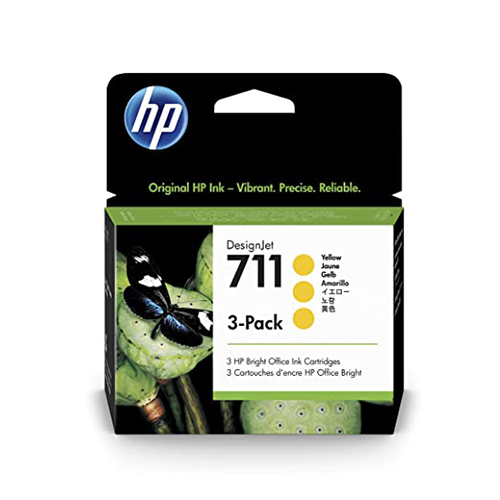 Cartucho hp 711 pack 3  29 ml yellow