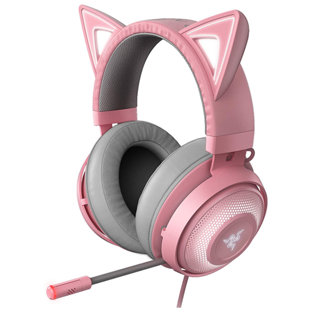 Audifono gamer razer kraken kitty chroma quartz