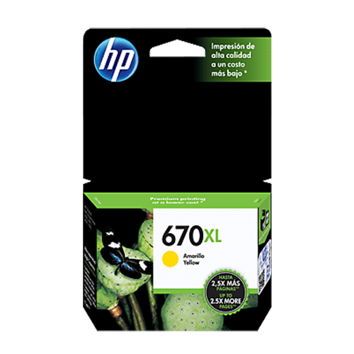 Cartucho hp 670 xl yellow